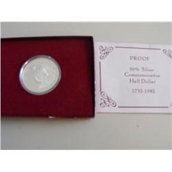 SILVER PROOF 90% HALF COMMEMORATIVE WASHINGTON W/ BOX/PAPERS