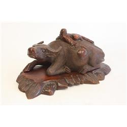Boxwood carving of  Man on Water Buffalo 