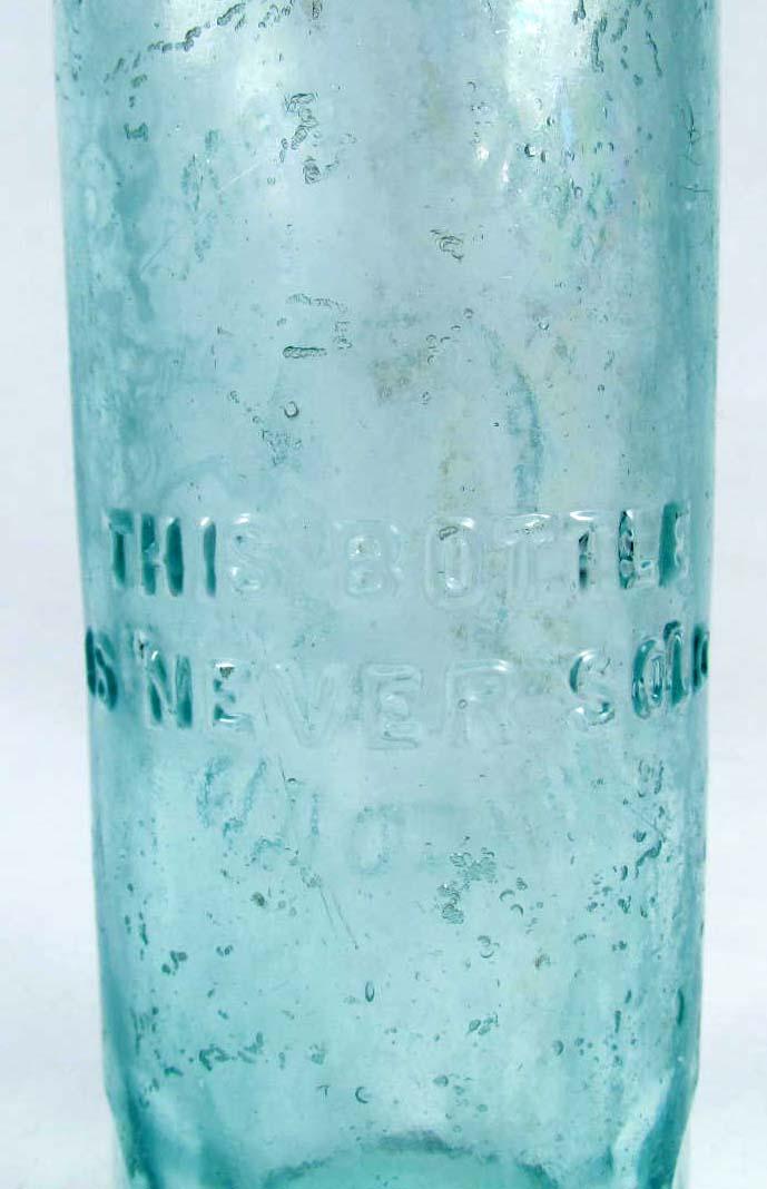 EARLY HUTCHINSON SODA BOTTLE HAYES BROS W/ HORSESHOE IMAGE CHICAGO, IL