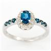1.4ct London Bl Topaz 12 Diamond 9k Wht Gold Ring (JEW-9367X)
