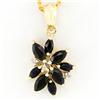 1.58ct Black Sapphire Diamond 9k Gold Pendant (JEW-9301X)