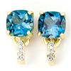 2.48Ct London Blue Topaz Diamond 9K Gold Earrings (JEW-9144X)