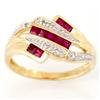 Image 1 : 1.06Ct Natural Ruby Genuine Diamond 9K Gold Ring (JEW-9026X)