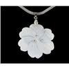 18k WG Plated Mother o Pearl Lg Plumeria Necklace (JEW-1962)