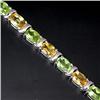 Image 2 : 88ctw Genuine Peridot Citrine Sterling Bracelet  (JEW-2266)