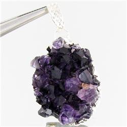 50.77ctw Uruguay Amethest & Silver Pendant (JEW-3013)