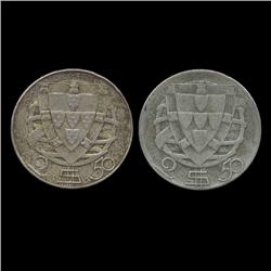1944/51 Portugal 2.5e Silver 2pcs VF/XF (COI-8626)