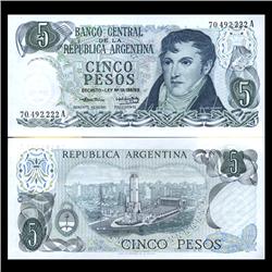 1973 Argentina 5 Peso Note Crisp Uncirculated (CUR-05949)