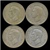 Image 1 : 1940 Britain Silver 1/2 Crown VF/XF 4pcs (COI-8879)