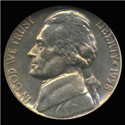 1958D Jefferson Nickel Graded GEM Rainbow Toned (COI-6218)