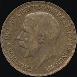 1915 Britain 1p XF/AU (COI-8895)