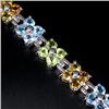 Image 2 : 121ctCitrine Peridot Topaz Sterling Bracelet  (JEW-2271)