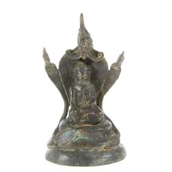 Antique Brass Thai Lanna Buddha Naga (ANT-328)