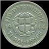 Image 2 : 1944 Britian 3p Silver VF Scarce (COI-8811)