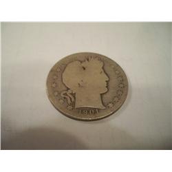 1901 Silver Barber Half Dollar