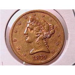 1879-S $5 Gold Liberty XF40