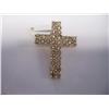 Image 1 : LARGE DIAMOND STUDDED CROSS, 2 1/2 CARATS DIAMONDS, 9.2 GRAMS 14K GOLD