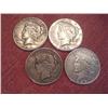 Image 1 : 4 Silver Peace Dollars, 1922 to 1925