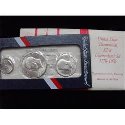 SILVER BICENTENNIAL SET 1776-1976 90%