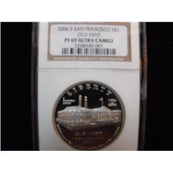 2006 SAN FRANCISCO $1 SILVER NGC PROOF 69 ULTRA