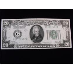 $20 REDEEMABLE IN GOLD FRN 1928 SUPER APPEAL