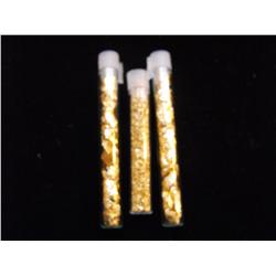 3 VIAL OF GOLD FLAKE