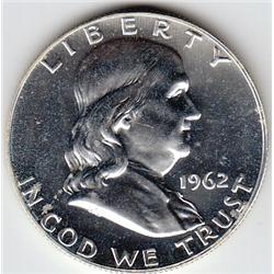PROOF SILVER FRANKLIN HALF 1962
