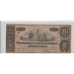 $20 CONFEDERATE CURRENCY 1864 SHARP NOTE