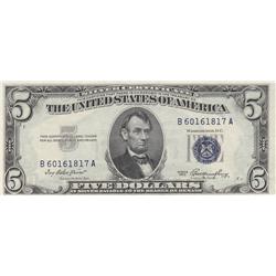 $5 SILVER CERTIFICATE 1953 UNCIRCULATED GREAT MARGINS