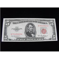 $5 RED SEAL 1953 A SUPER CENTERING UNC