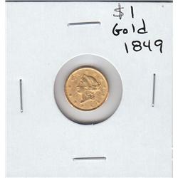 $1 GOLD 1849 LIBERTY HEAD