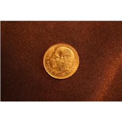 1955 Gold Cinco Pesos Coin (Mexico)