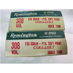 Ammo Box Remington .308 win 150 gr    x2
