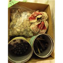 Box lead balls, cleaners, shot & wads