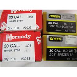 Lot of 4 boxes .30 cal bullets