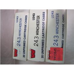 Box of .243 win  brass         x3