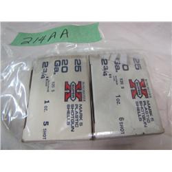 Ammo Box 20 ga 2 3/4 shotgun shells         x2