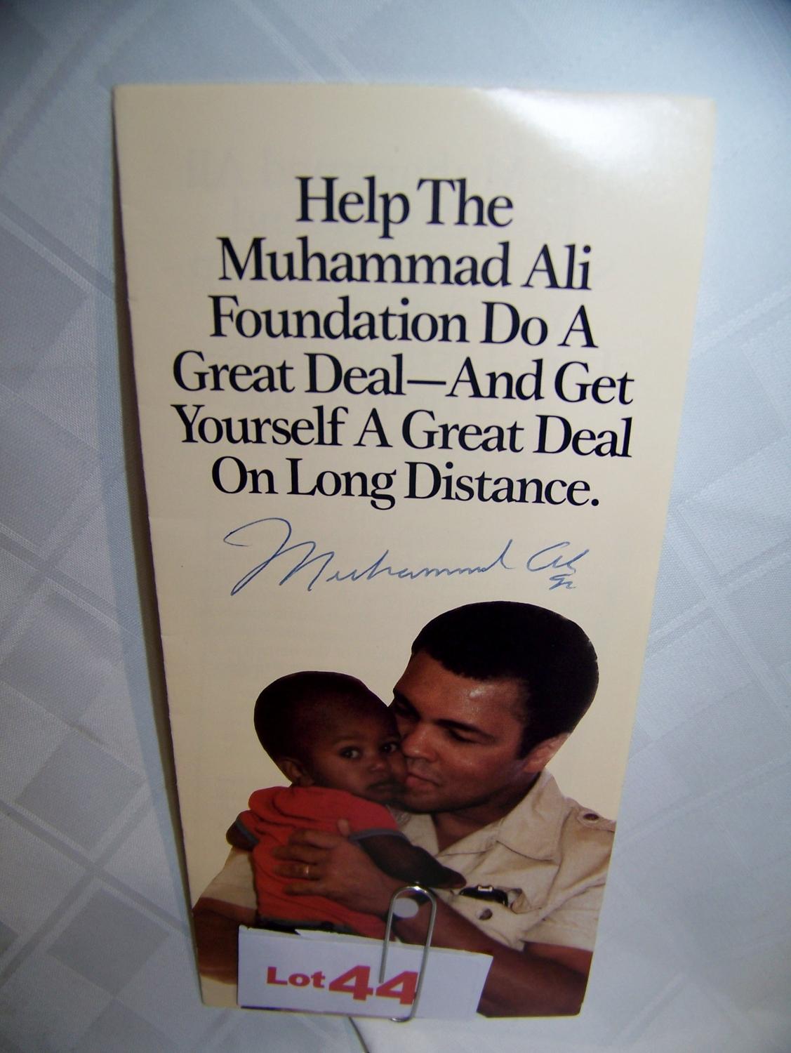 MUHAMMAD ALI HAND SIGNED ALI FOUNDATION PAMPHLET