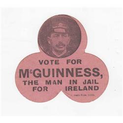 1917: Sinn Féin South Longford by-election Joseph McGuinness badge