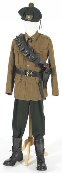 1920-1921: Auxiliary Division uniform including tunic, cap, bandolier ...