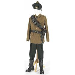 1920-1921: Auxiliary Division uniform including tunic, cap, bandolier and Webley revolver.