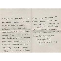 1938: Annette Cambreth Kane handwritten and signed letter from Aras an Uachtarain