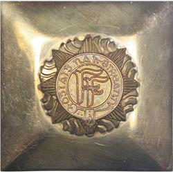 Irish Defence Forces pipe band belt buckle and bandolier