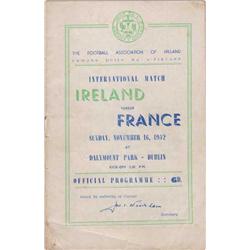 Football. 1952-1972 collection of Republic of Ireland internatioal programmes