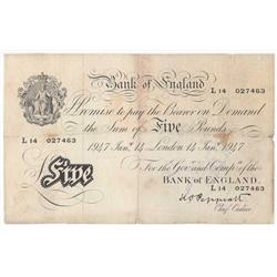 UK. Bank of Engand. Five Pounds.