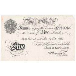 UK. Bank of Engand. Five Pounds.