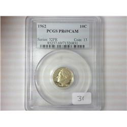 1962 ROOSEVELT DIME PCGS PR69DCAM