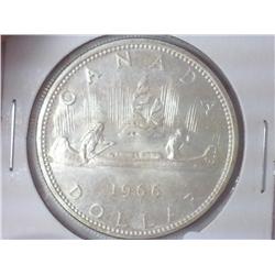 1966 CANADA SILVER DOLLAR AU