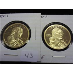 2-2000-S SACAGAWEA DOLLARS (GEM PROOF)