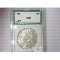 1898 MORGAN SILVER DOLLAR ANI MS68